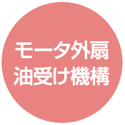 モータ外扇 油受け機構